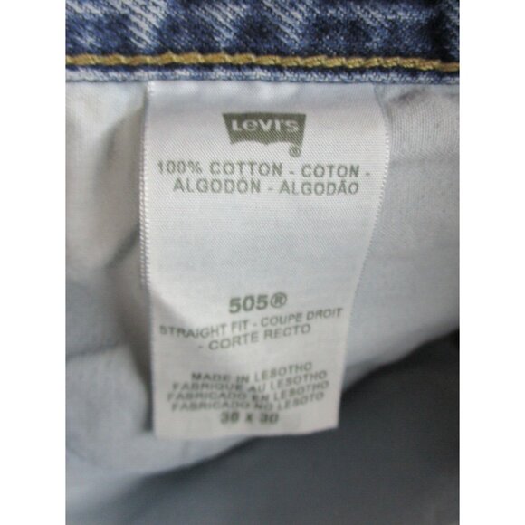 Levis Jeans Men's 36x30 Blue 505 Straight Fit Classic Workwear Faded Denim Pants - Picture 7 of 8